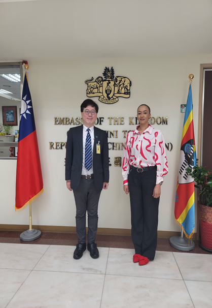 朱海成國際長拜會史瓦帝尼王國大使館,由一等秘書 Abigail 接待